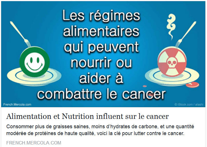 Alimentation et Nutrition influent sur le cancer